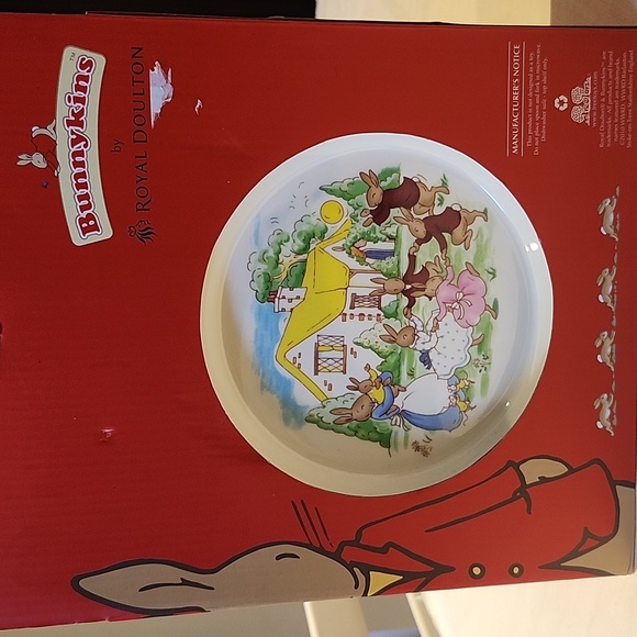 ROYAL DOULTON Bunnyskins 3pc melamine set new in box children's dinner set - Picture 1 of 4